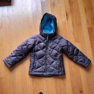 L.L. Bean Kids Down Coat size 5-6 Brown.